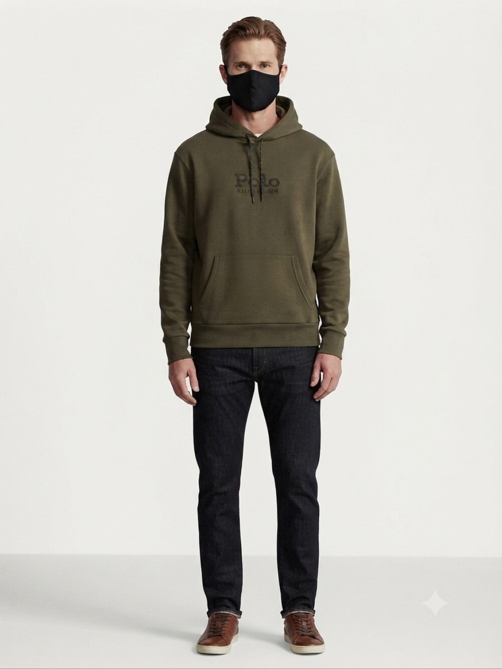Polo Ralph Lauren Olive Green Logo Big Pony Double-Knit Hoodie Size 5XB